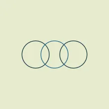 Three rings linked in a row
