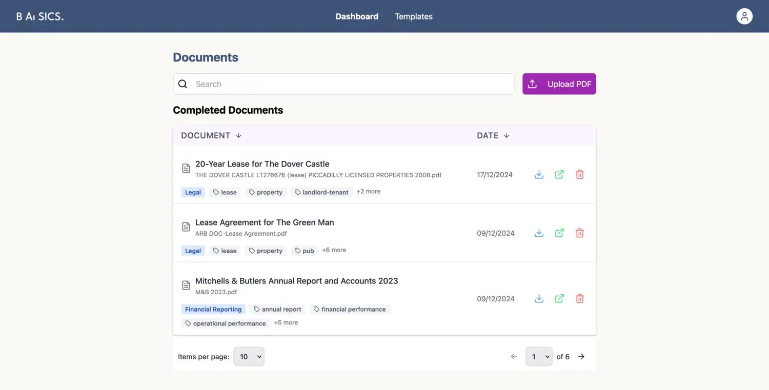 BAiSICS legal document analysis platform