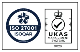 ISO 27001 UKAS-accredited certification mark