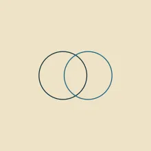 Two circles overlapping through a shared middle