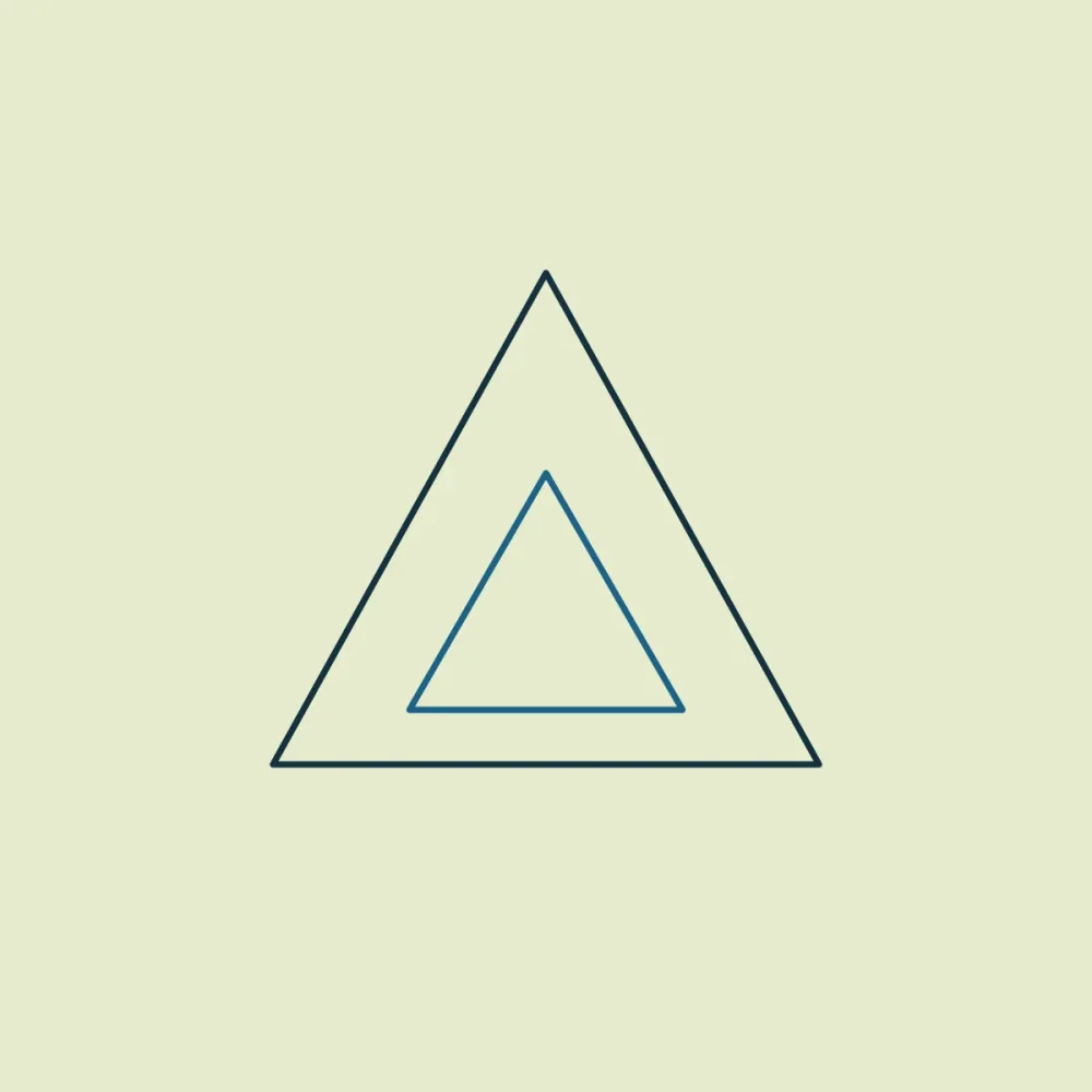 A triangle holding a smaller triangle at its centre
